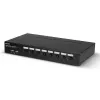 Lindy 8-portowy przełącznik KVM DisplayPort 1.2, USB 2.0 i audio, 3840 x 2160 pikseli, 4K Ultra HD, montaż w szafie rack, 1U, czarny
