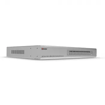 Lindy 16 Port VGA i USB Combo KVM Switch, montaż w szafie, Srebrny