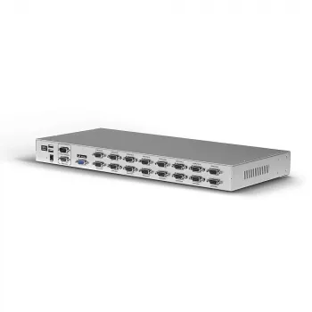 Lindy 16 Port VGA i USB Combo KVM Switch, montaż w szafie, Srebrny
