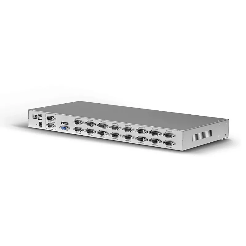 Lindy 16 Port VGA i USB Combo KVM Switch, montaż w szafie, Srebrny