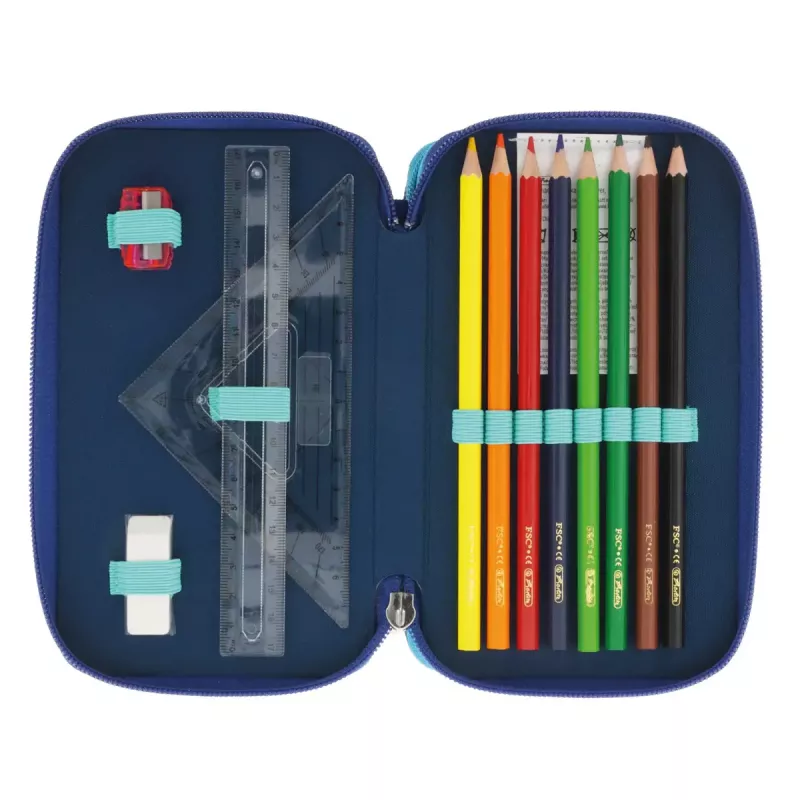 Herlitz TriCase Dip Dye 31 szt. Niebieski Turkusowy Poliester 190x115x70 mm