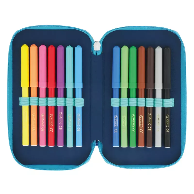 Herlitz TriCase Dip Dye 31 szt. Niebieski Turkusowy Poliester 190x115x70 mm