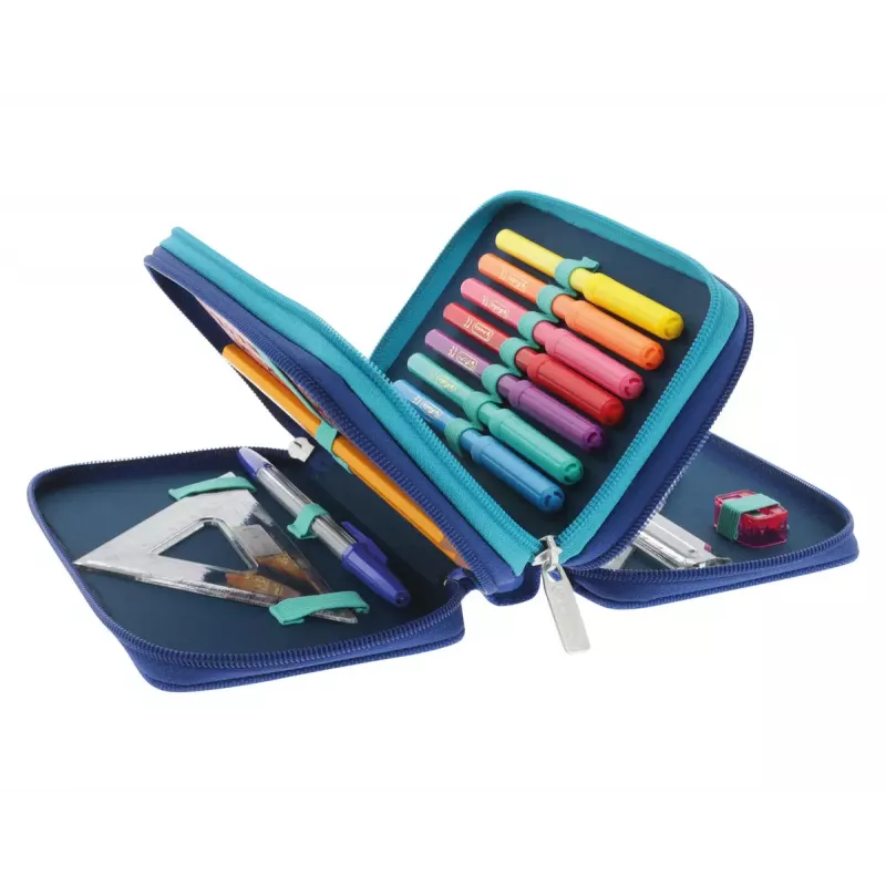 Herlitz TriCase Dip Dye 31 szt. Niebieski Turkusowy Poliester 190x115x70 mm