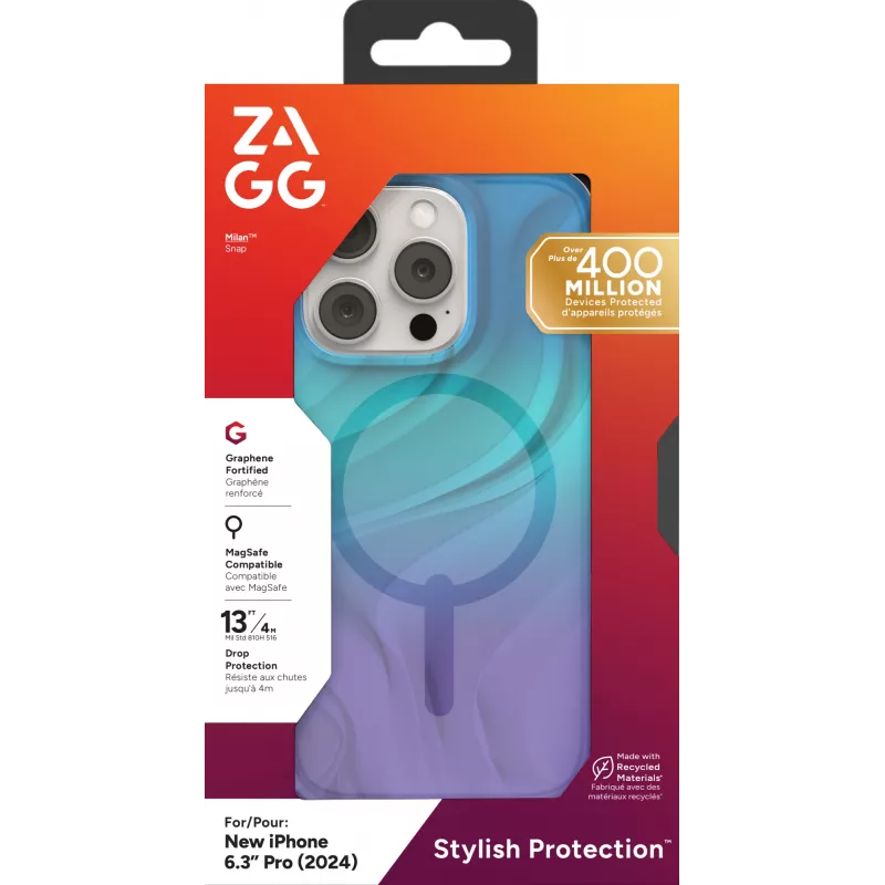 ZAGG Cases Milan Snap Apple iPhone 16 Pro Deep Aurora, etui, Apple, iPhone 16 Pro, 16 cm (6.3 cala), niebieski, fioletowy