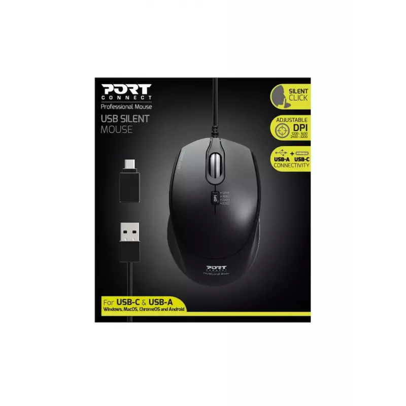 Mysz Port Designs 900711 Praworęczna USB Typ-A