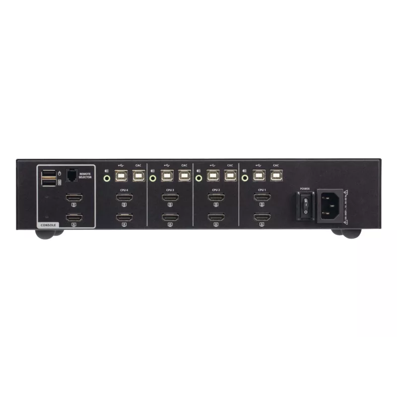 Przełącznik KVM ATEN 4-portowy USB HDMI Dual Display Secure z CAC (4 komputery, 4K UHD 3840×2160)