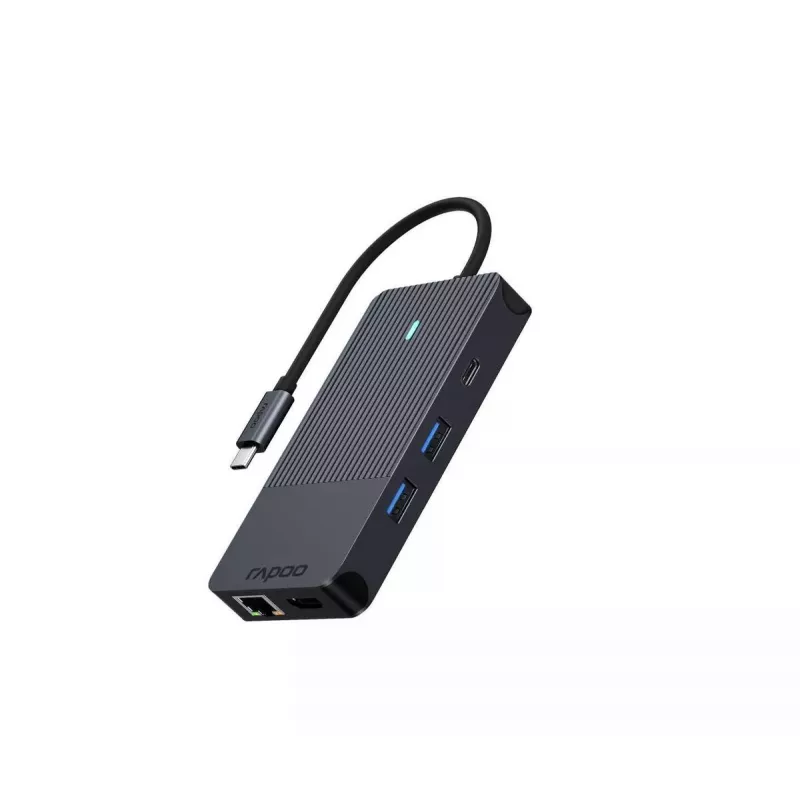 Rapoo UCM-2005 karty/adaptery interfejsów 3,5 mm DisplayPort HDMI RJ-45 USB 3.2 Gen 1 USB Type-C