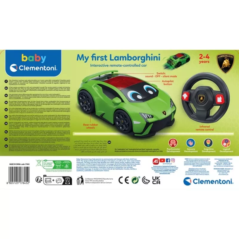 Baby My First Lamborghini, Samochód, 2 lata Baby My First Lamborghini. Typ: Samochód, Zalecany wiek (min.): 2 lata, Dźwiękowa