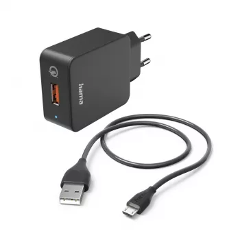 Hama 00201621 ładowarka do urządzeń mobilnych Smartfon, Tablet Czarny AC Szybkie ładowanie Wewnętrzna