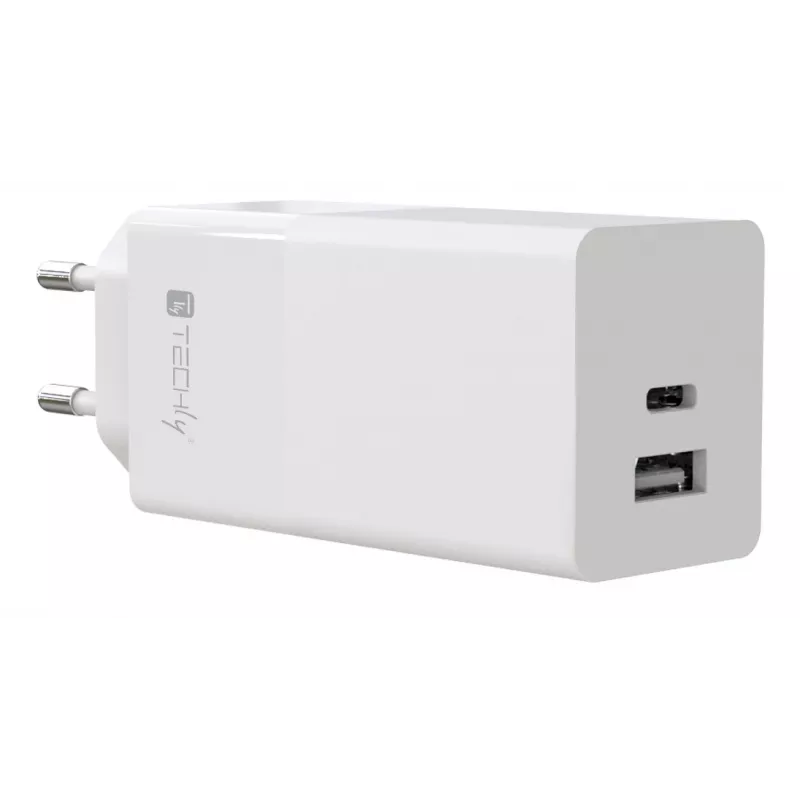 Techly IPW-PD100W-WH ładowarka do urządzeń mobilnych Powerbank, Smartfon, Tablet, Uniwersalna Biały AC Szybkie ładowanie Wewnętrzna