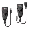 Lindy 100m USB 2.0 Type C Cat.6 Extender, Nadajnik i odbiornik sieciowy, 100 m, 480 Mbit/s, Cat5e, Cat6, CH317Q, CH9317, RTL8211E, Czarny