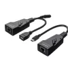 Lindy 100m USB 2.0 Type C Cat.6 Extender, Nadajnik i odbiornik sieciowy, 100 m, 480 Mbit/s, Cat5e, Cat6, CH317Q, CH9317, RTL8211E, Czarny
