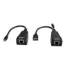 Lindy 100m USB 2.0 Type C Cat.6 Extender, Nadajnik i odbiornik sieciowy, 100 m, 480 Mbit/s, Cat5e, Cat6, CH317Q, CH9317, RTL8211E, Czarny