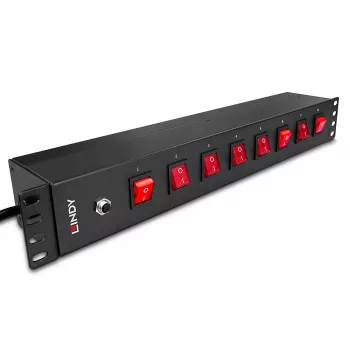 Lindy 73025 jednostka dystrybucji zasilania (PDU) 8 gniazd AC 1,5U Czarny