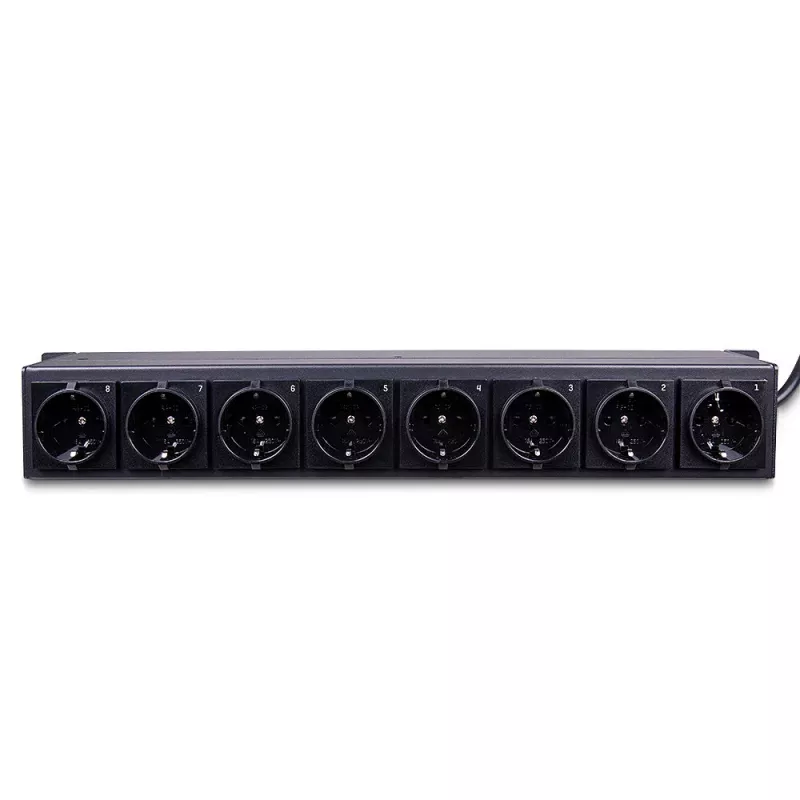 Lindy 73025 jednostka dystrybucji zasilania (PDU) 8 gniazd AC 1,5U Czarny