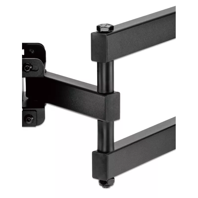 Manhattan Uchwyt ścienny do telewizora i monitorów (Pełny zakres ruchu), Do ekranów 32–65 cali, Kompatybilność VESA: wszystkie między 100x100mm a 600x400mm - sprawdź wymiary czterech otworów montażowych z tyłu ekranu, aby upewnić się, że pasuje, Maks. 35 kg, Czarny, Wspornik, Dożywotnia gwarancja