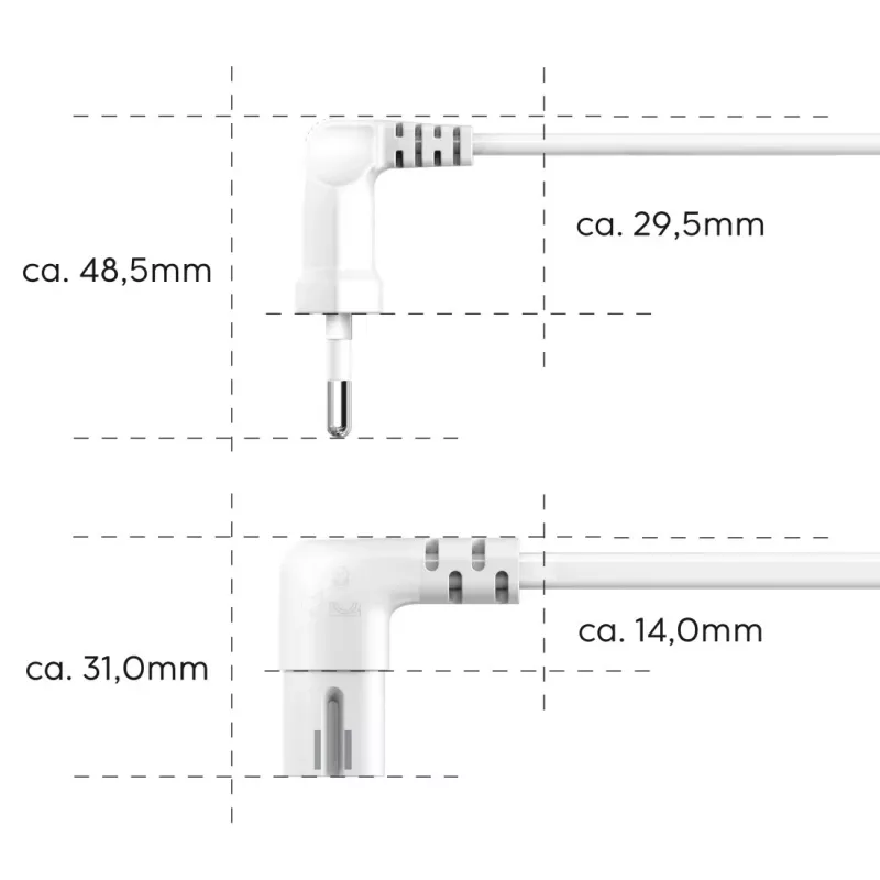 Kabel zasilający Hama 00221102 biały 5 m Wtyczka zasilająca typu C Złącze C7