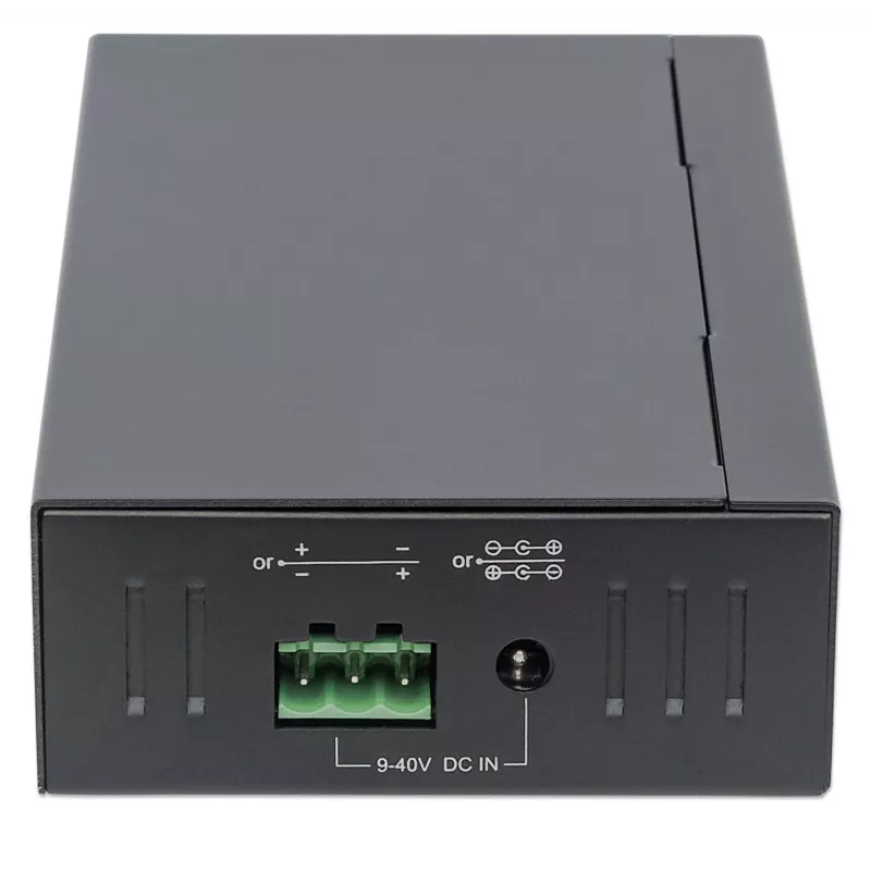 Manhattan USB-A 7-Port Hub Industrial, 7x portów USB-A, 5 Gb/s (USB 3.2 Gen1 aka USB 3.0), ochrona ESD 20 kV, zasilanie A/C, magistralowe i przez listwę zaciskową, szyna DIN, montaż na ścianie, obudowa metalowa, zabezpieczenie śrubowe