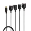 Konwerter szeregowy Lindy USB na 4 porty, czarny, 0,94 m, USB Typ-A, DB-9, męski, męski