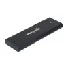 Obudowa Manhattan M.2 NVMe SSD, złącze żeńskie USB-C, 10 Gb/s (USB 3.2 Gen2, znane również jako USB 3.1), zgodność z UASP, SuperSpeed+ USB, aluminium, czarna, trzyletnia gwarancja