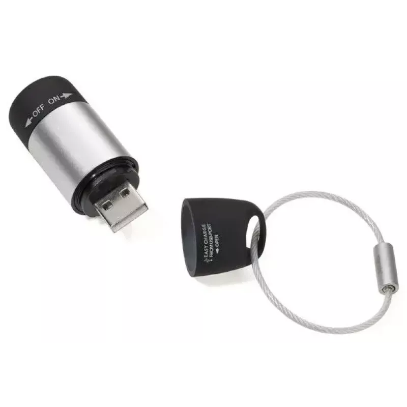 Latarka na klucze TROIKA ECO CHARGE Czarny Szary LED USB