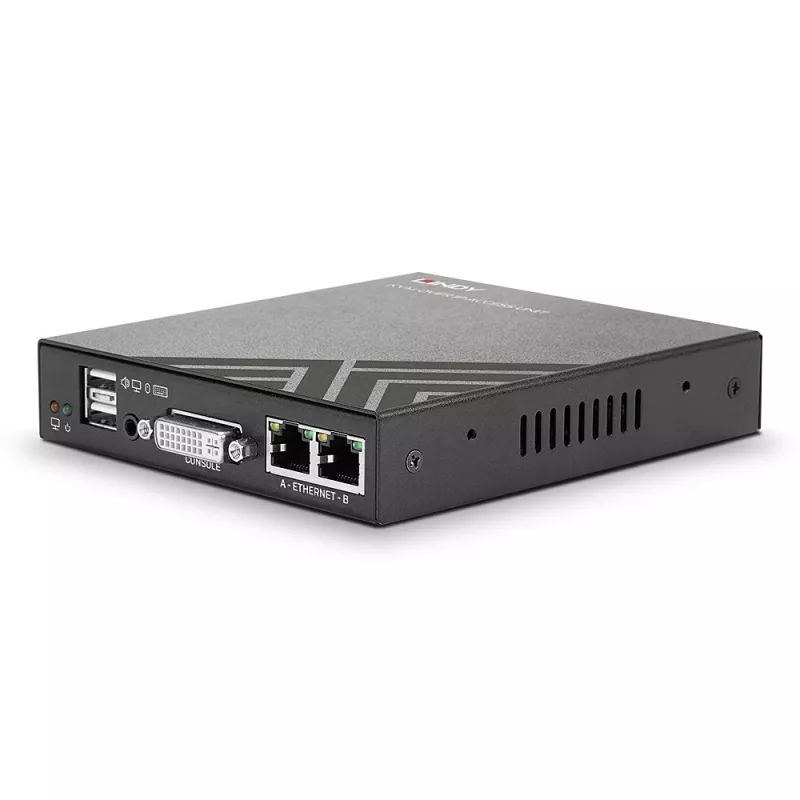 Lindy KVM over IP Access DVI-I, USB i PS/2, przewodowy, 1920 x 1200 pikseli, metal, CE, UKCA, FCC, CP65, DVI-I, 5 V