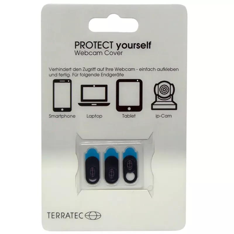 TerraTec PROTECT yourself osłona na kamerę internetową, czarna, zestaw 3 szt.