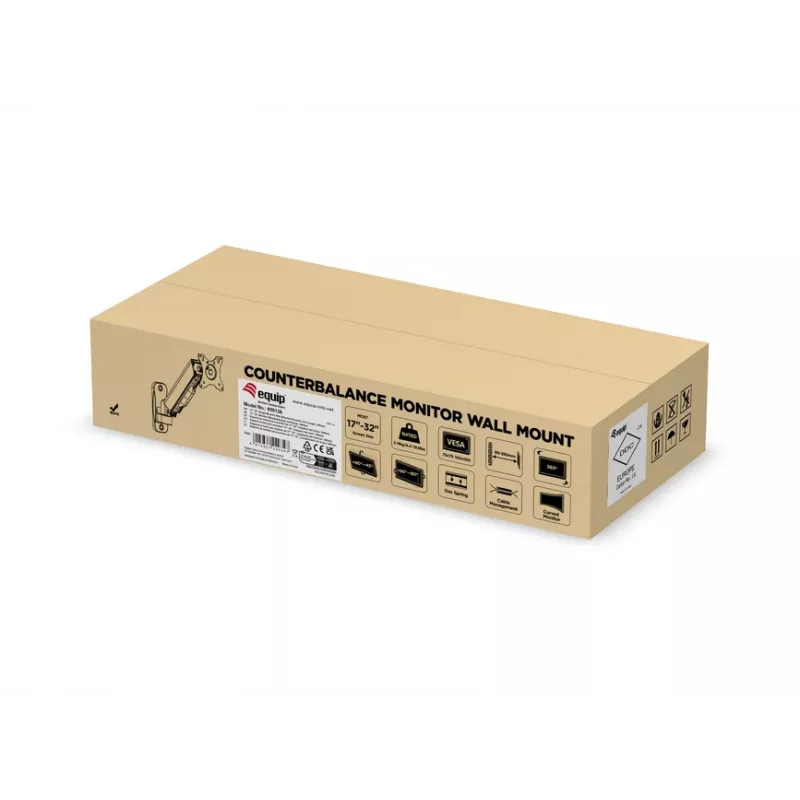 Uchwyt ścienny Equip do pojedynczego monitora 17–32 cale, długość ramienia: 334 mm