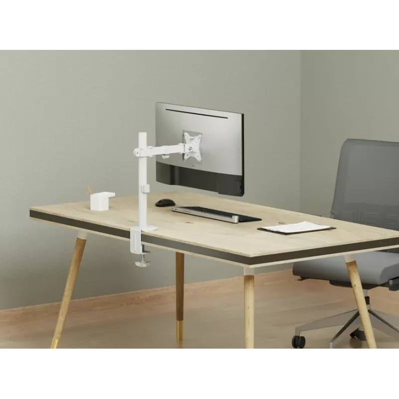 Equip 17 inch-32 inch Przegubowy uchwyt do monitora na biurko, biały
