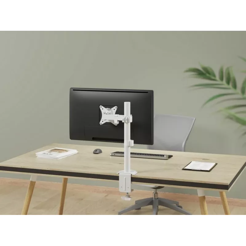 Equip 17 inch-32 inch Przegubowy uchwyt do monitora na biurko, biały