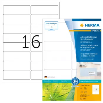 Samoprzylepna etykieta do drukarki HERMA 10730 Biała 9,91x3,38 cm 1280 etykiet