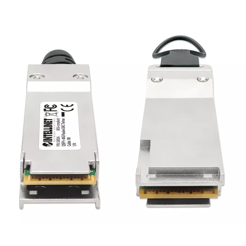 Intellinet 1m 40G QSFP+ Pasywny miedziany kabel bezpośredniego podłączenia Twinax 30AWG, zgodny z MSA QSFP-H40G-CU1M
