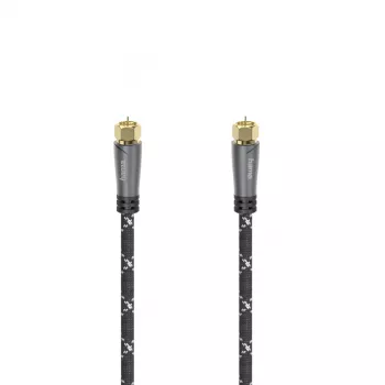 Hama 00205079 kabel koncentryczny 5 m z wtykami F, czarno-szary