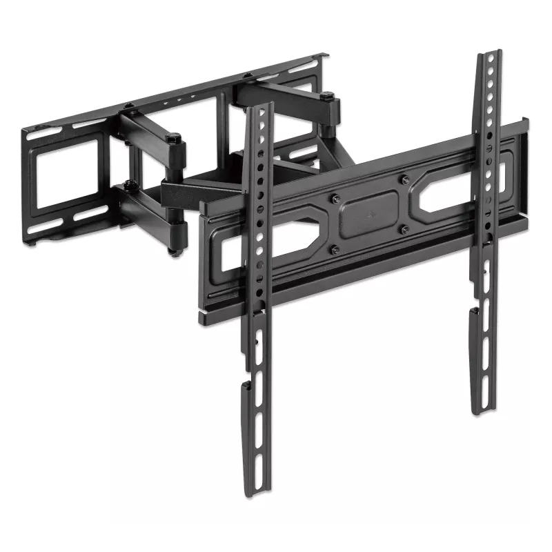 Manhattan Wall Mount for TV & Monitors (Full Motion), For screens 32 inch to 55 inch, VESA compatibility: all between 100x100mm to 400x400mm - check the dimensions of the four mounting holes on back of screen to ensure it fits, Max 40kg, Czarny, Bracket, Lifetime Warranty