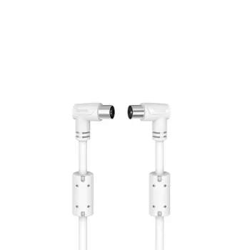 Kabel koncentryczny Hama 00205058 5 m biały złącza koncentryczne