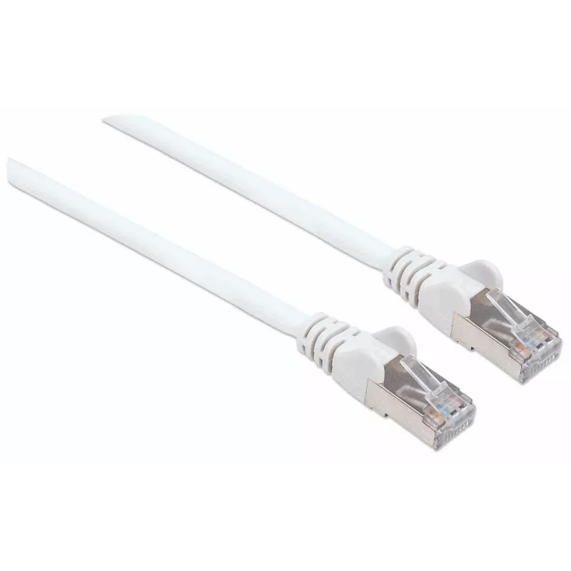 Intellinet sieciowy Patch kabel, kabel Cat7 / wtyki Cat6A, 7,5 m, biały, miedź, S/FTP, LSOH / LSZH, PVC, RJ45, pozłacane styki, zabezpieczenie przed zaczepianiem, osłona, dożywotnia gwarancja