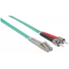 Intellinet Kabel światłowodowy krosowy, OM3, ST/LC, 1m, Aqua, Duplex, Wielomodowy, 50/125 µm, LSZH, Włókno, Dożywotnia gwarancja
