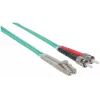Intellinet Kabel światłowodowy, OM3, ST/LC, 2 m, akwamarynowy, dupleks, wielomodowy, 50/125 µm, LSZH, światłowód, dożywotnia gwarancja