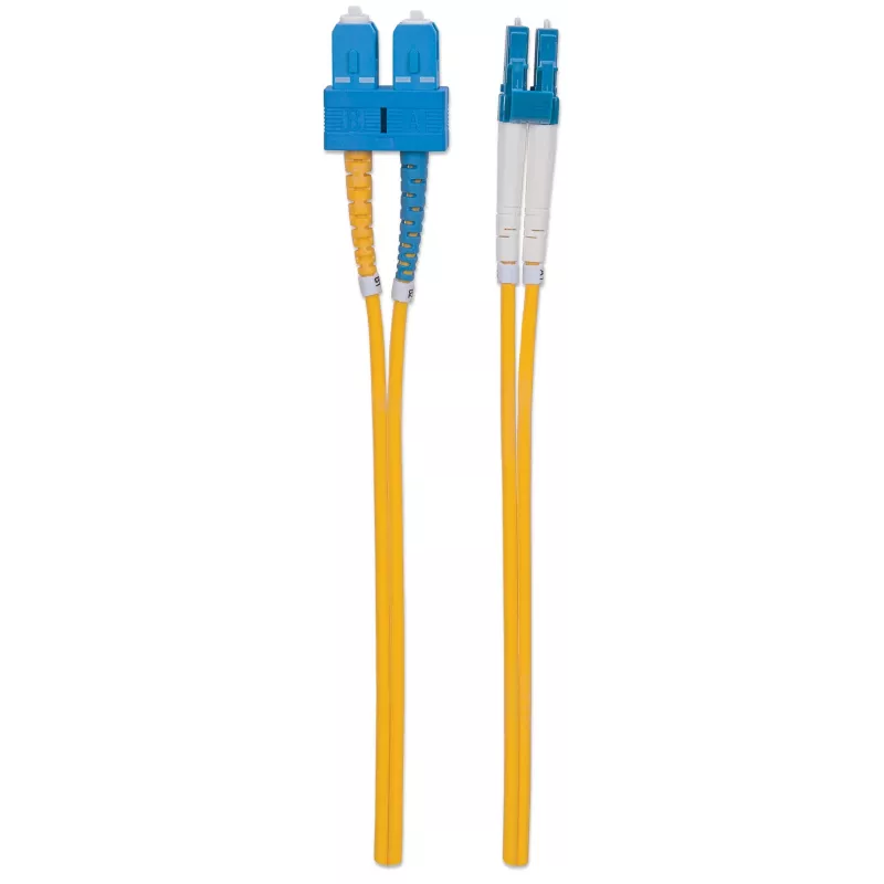 Intellinet patchcord światłowodowy, OS2, LC/SC, 3m, żółty, duplex, jednomodowy, 9/125 µm, LSZH, światłowód, dożywotnia gwarancja