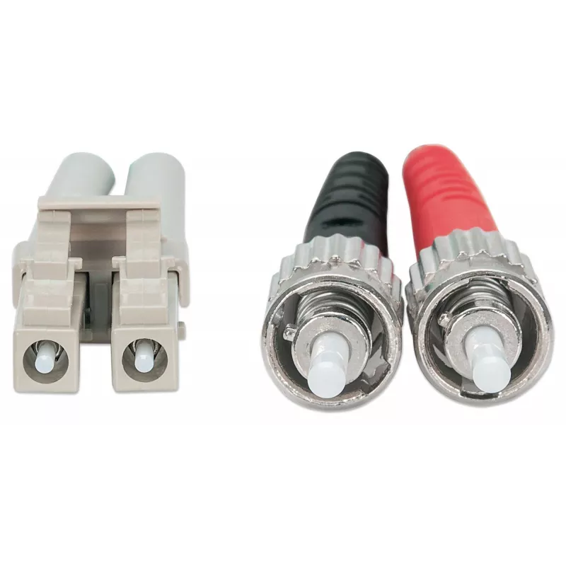 Intellinet patchcord światłowodowy, OM3, ST/LC, 5m, Aqua, Duplex, Wielomodowy, 50/125 µm, LSZH, Światłowód, Dożywotnia gwarancja