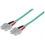 Intellinet kabel światłowodowy krosowy, OM3, SC/SC, 2m, Aqua, Duplex, Multimode, 50/125 µm, LSZH, Światłowód, Dożywotnia gwarancja