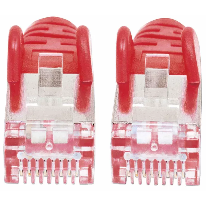 Intellinet sieciowy Patch kabel, Cat7 kabel/Cat6A Plugs, 1.5m, czerwony, miedź, S/FTP, LSOH / LSZH, PVC, RJ45, Gold Plated Contacts, Snagless, Booted, Lifetime Warranty