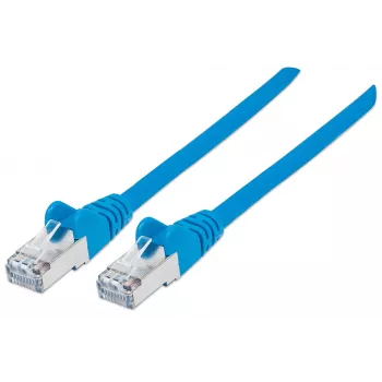 Intellinet sieciowy Patch kabel, Cat6A, 1m, Niebieski, Miedź, S/FTP, LSOH / LSZH, PVC, RJ45, Pozłacane styki, Bezzaczepowe, Osłonięte, Dożywotnia gwarancja