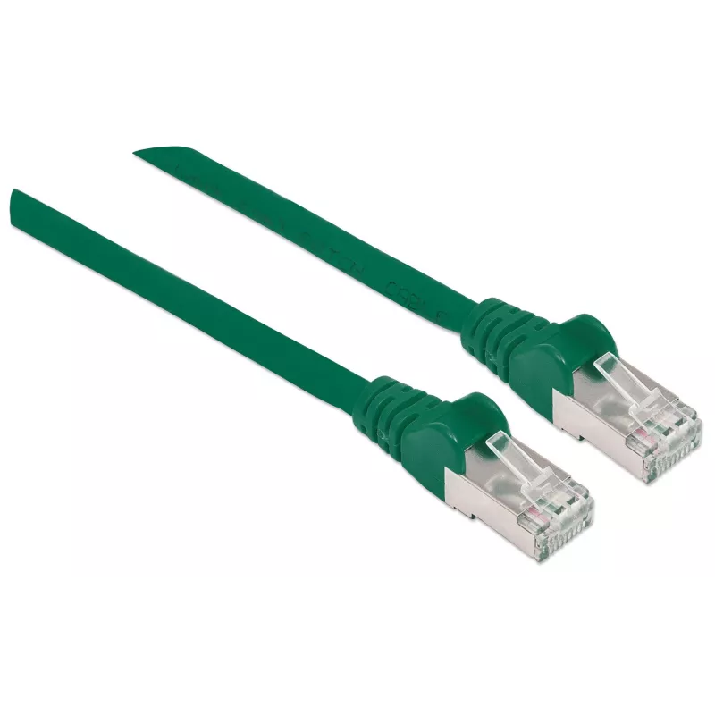 Kabel krosowy sieciowy Intellinet, Cat6A, 2 m, zielony, miedź, S/FTP, LSOH/LSZH, PVC, RJ45, pozłacane styki, bezzaczepowa osłona, wzmocniona końcówka, dożywotnia gwarancja