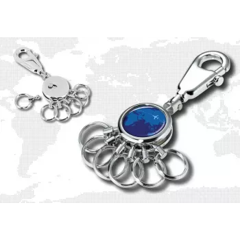 Brelok TROIKA AROUND THE WORLD niebiesko-srebrny metal 25x90x9mm