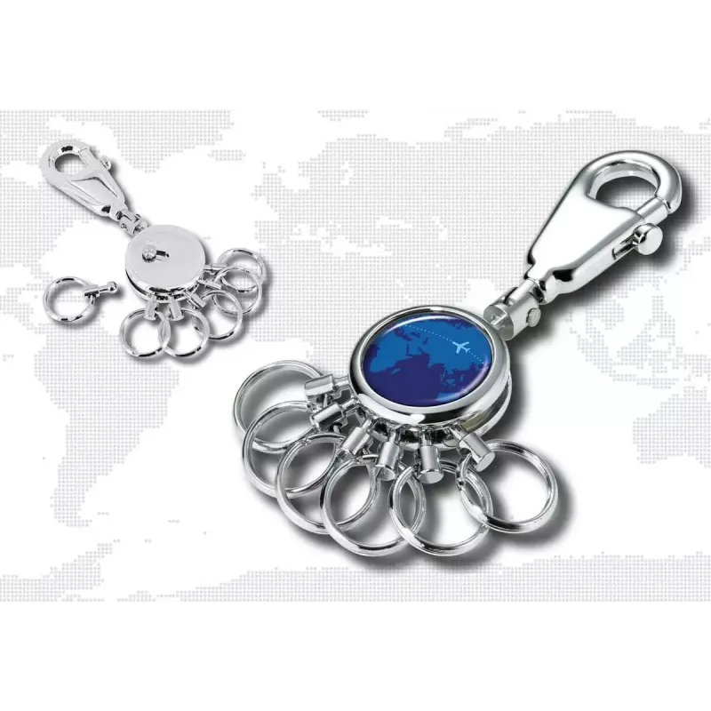 Brelok TROIKA AROUND THE WORLD niebiesko-srebrny metal 25x90x9mm