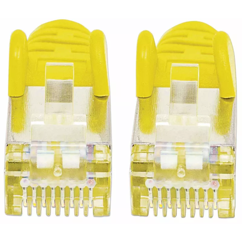 Intellinet sieciowy Patch kabel, Cat7 kabel/Cat6A Plugs, 3m, żółty, miedź, S/FTP, LSOH / LSZH, PVC, RJ45, Gold Plated Contacts, Snagless, Booted, Lifetime Warranty