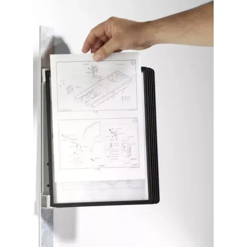 Durable Vario magnet wall 5 - magnetyczny uchwyt ścienny do dokumentów A4 w orientacji pionowej, 5 paneli