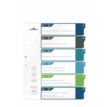 Blank tab index Durable 679427 Polypropylene Multicolour 30.5x24.5 cm