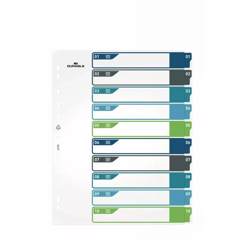 Blank tab index Durable 679527 Multicolour Polypropylene PP